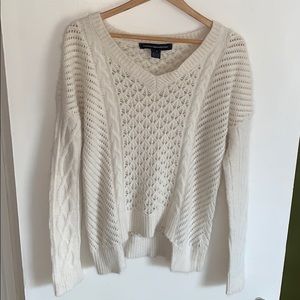 French Connection angora sweater in cream, small.
